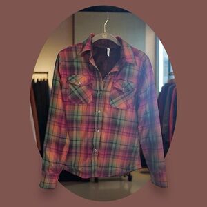 Multicolor Plaid Button-Up Shirt